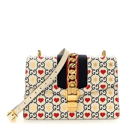 Gucci Calfskin Valentine's Day Exclusive Small Sylvie Top Handle Bag Ivory 1 of 10