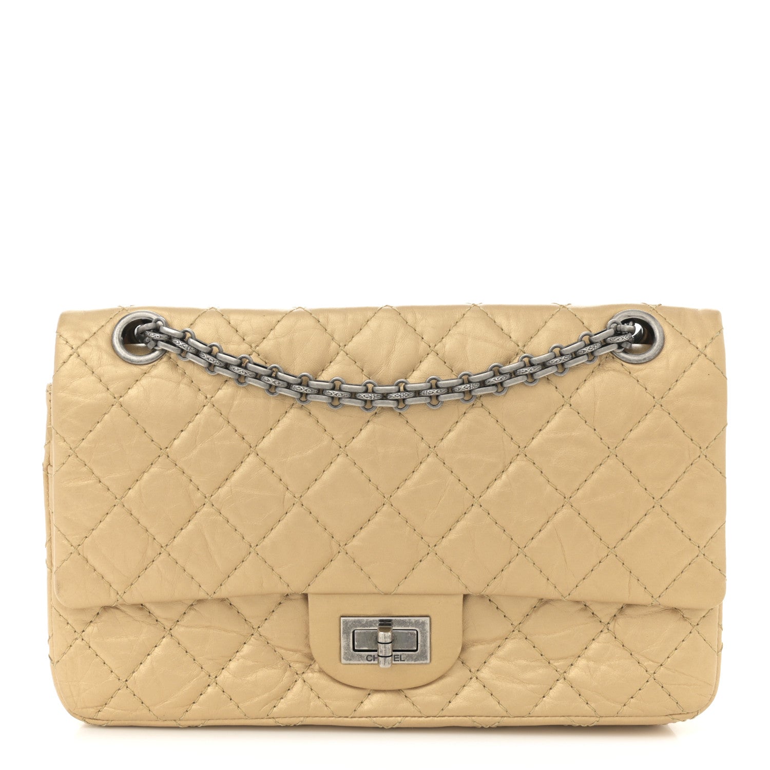 Chanel Metallic Aged Calfskin Quilted 2.55 Reissue 225 Flap Gold 1 of 11