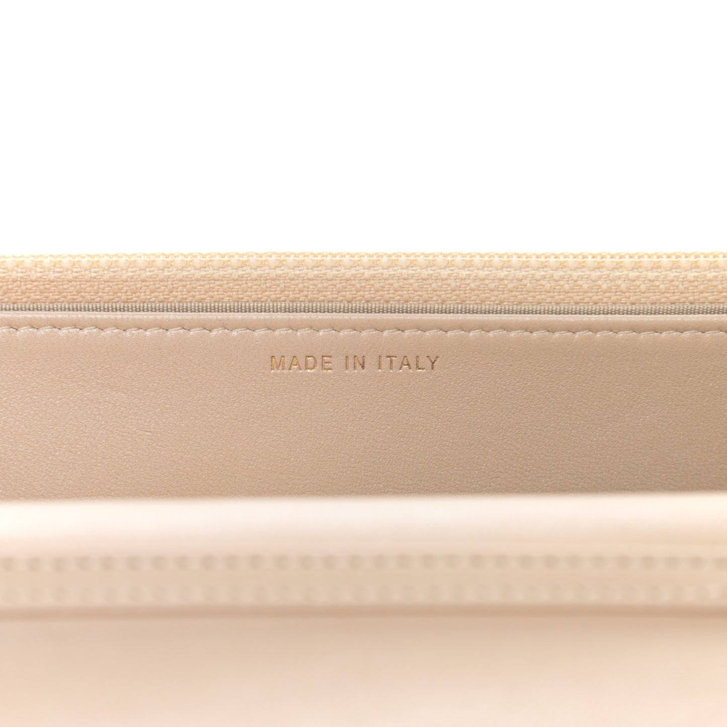 Iridescent Lambskin Quilted Pearl Wallet On Chain WOC Light Beige