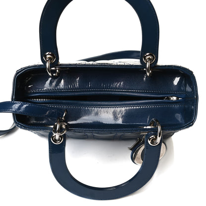 Christian Dior Patent Cannage Medium Lady Dior Blue 4 of 14