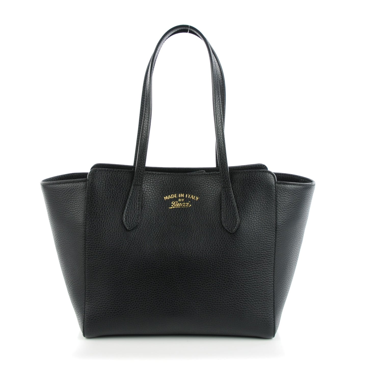 Pebbled Calfskin Small Swing Tote Black