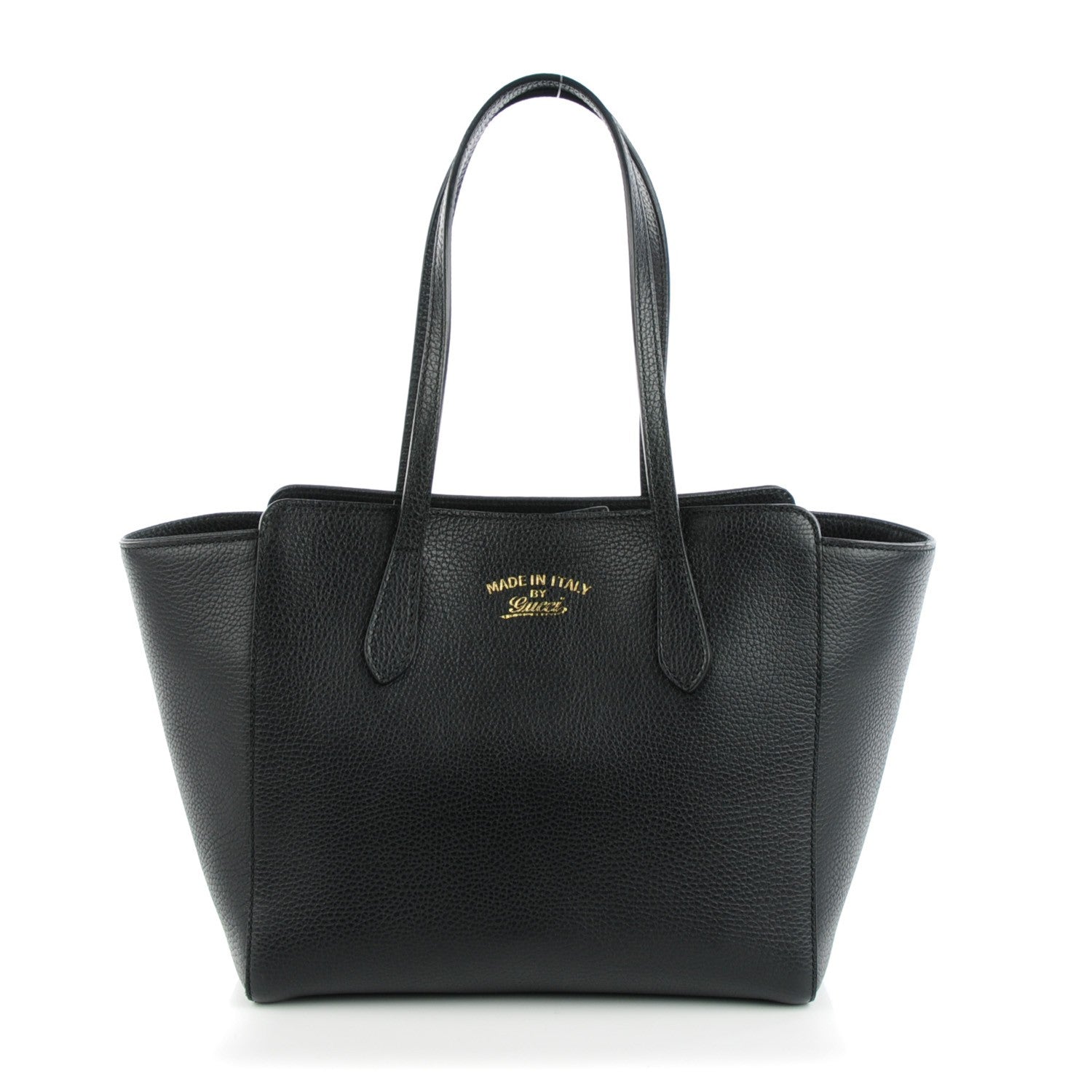 Gucci Pebbled Calfskin Small Swing Tote Black 1 of 6
