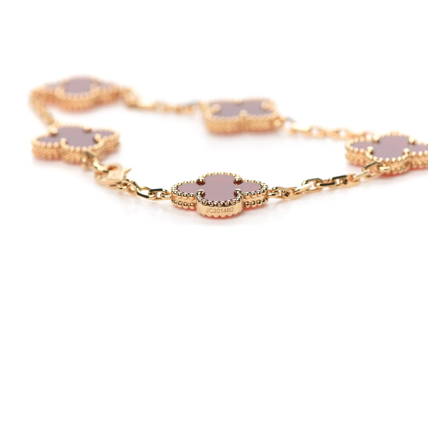 Van Cleef & Arpels 18K Yellow Gold Carnelian 5 Motifs Vintage Alhambra Bracelet 5 of 7