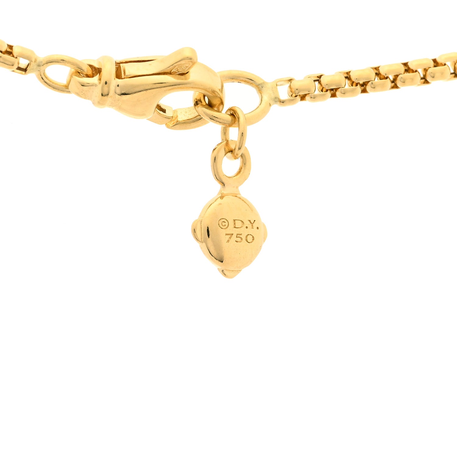 David Yurman 18K Yellow Gold 1.7mm Box Chain Necklace 20" 5 of 5