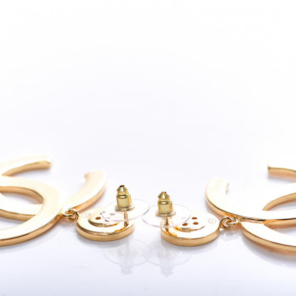 Chanel Metal Large Paris Button Earrings Gold 3 of 5