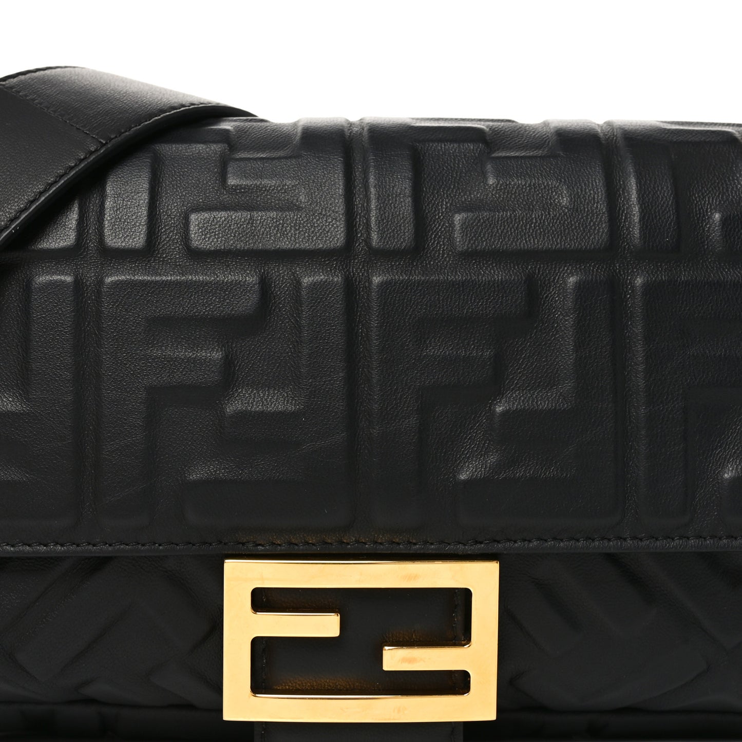 Nappa FF 1974 Embossed Baguette Black