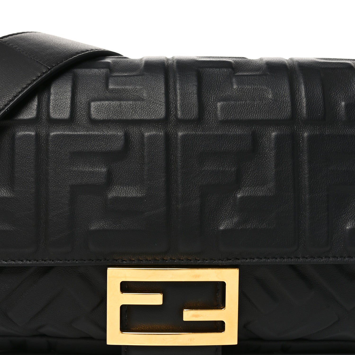 Fendi Nappa FF 1974 Embossed Baguette Black 8 of 11