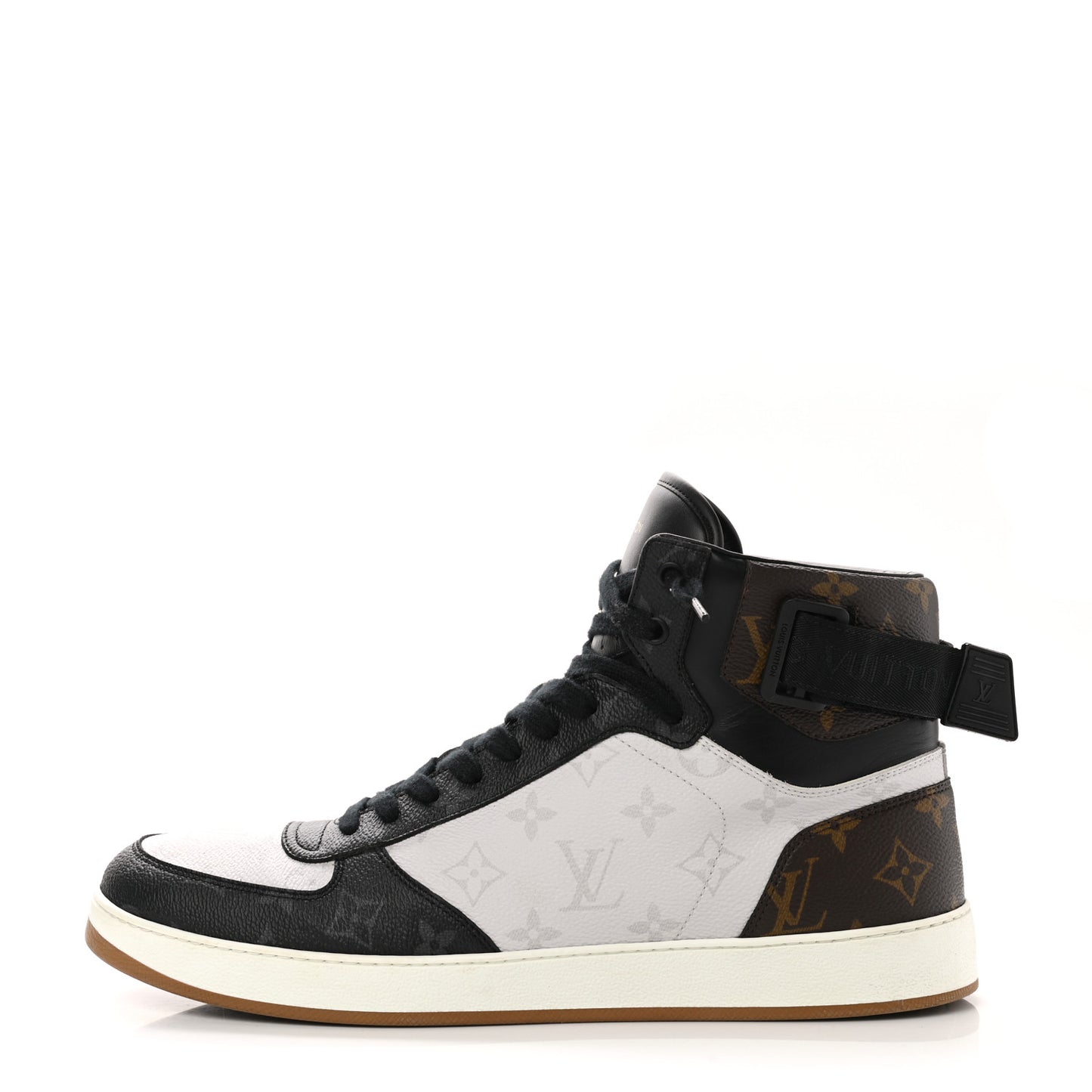 Calfskin Monogram Mens Rivoli High Top Sneakers 11 Black