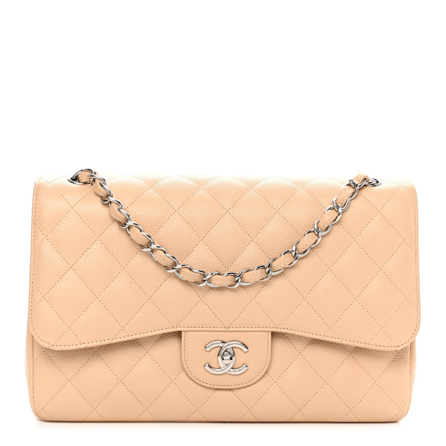 Chanel Caviar Quilted Jumbo Double Flap Beige Clair 1 of 10
