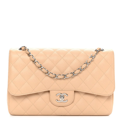 Chanel Caviar Quilted Jumbo Double Flap Beige Clair 1 of 10