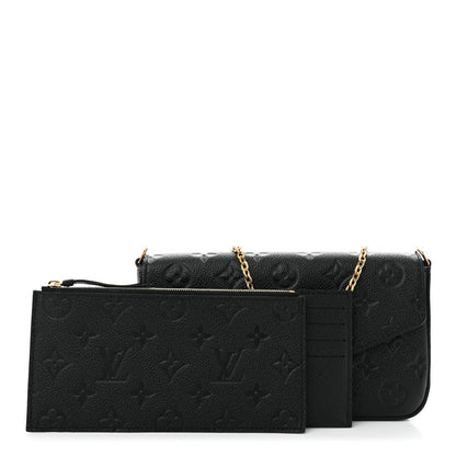 Louis Vuitton Empreinte Pochette Felicie Chain Wallet Black 3 of 11