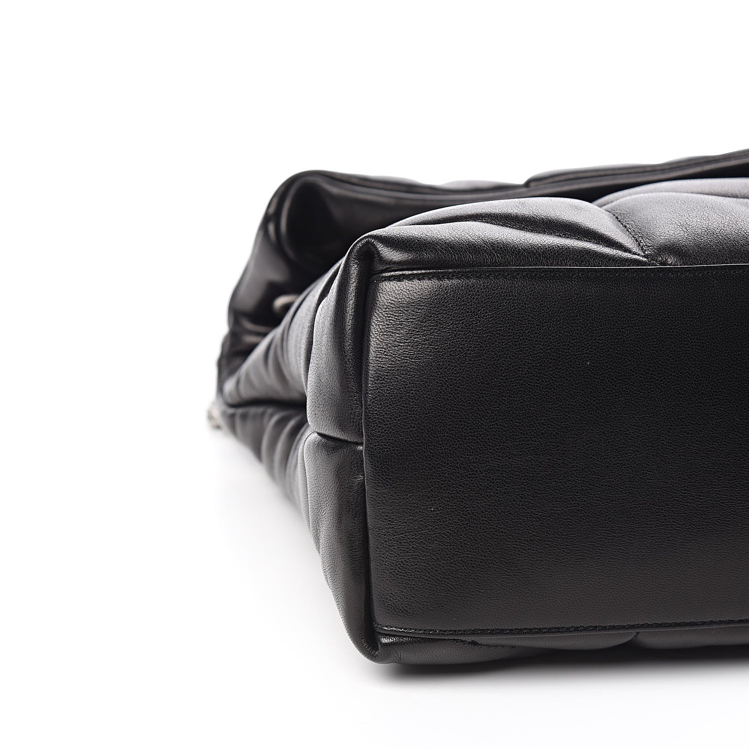 Saint Laurent Lambskin Quilted Medium Loulou Puffer Monogram Chain Satchel Black 8 of 11
