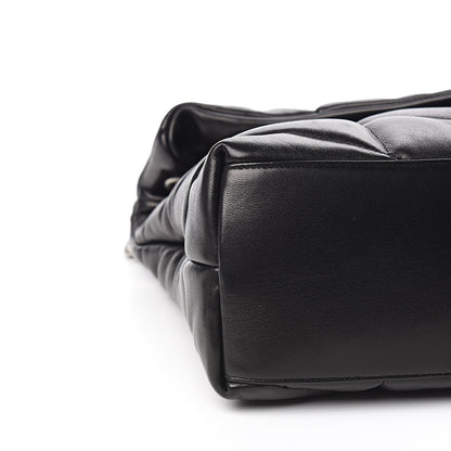 Saint Laurent Lambskin Quilted Medium Loulou Puffer Monogram Chain Satchel Black 8 of 11