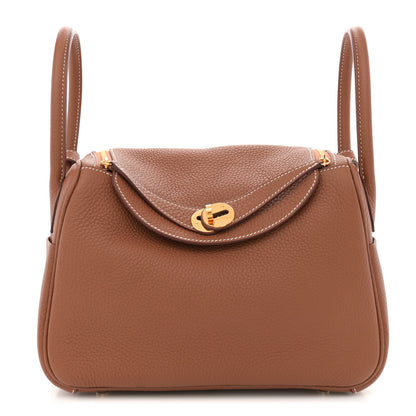 Hermes Taurillon Clemence Lindy 26 Gold 1 of 11
