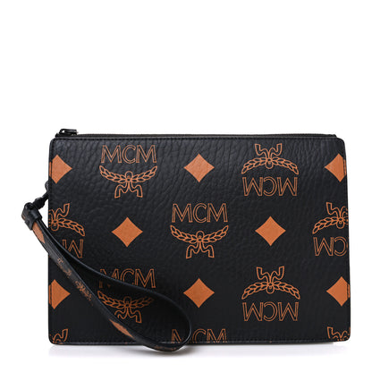 MCM Maxi Visetos Medium Aren Wristlet Zip Pouch Black 1 of 7