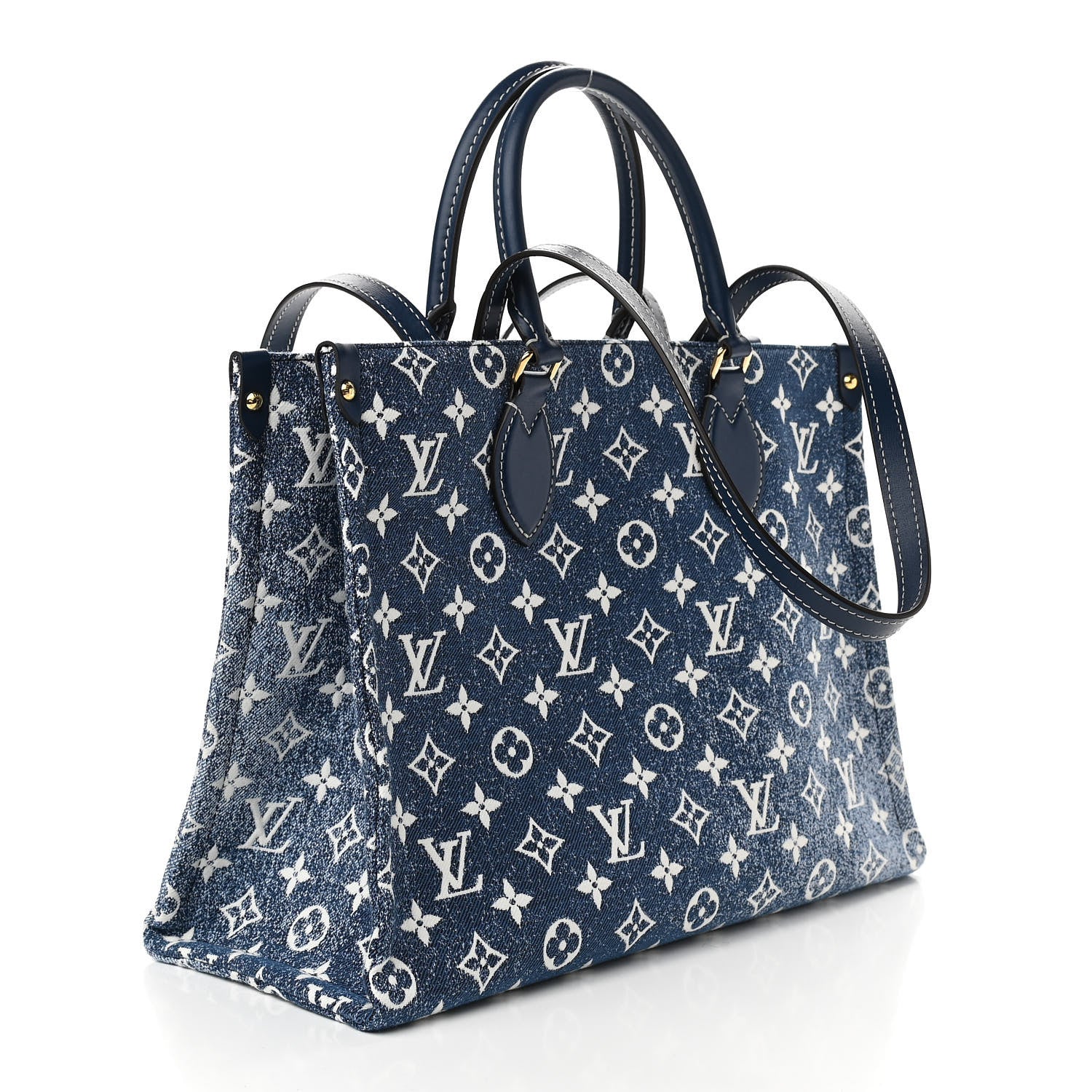 Louis Vuitton Monogram Jacquard Denim Onthego MM Bleu 3 of 10