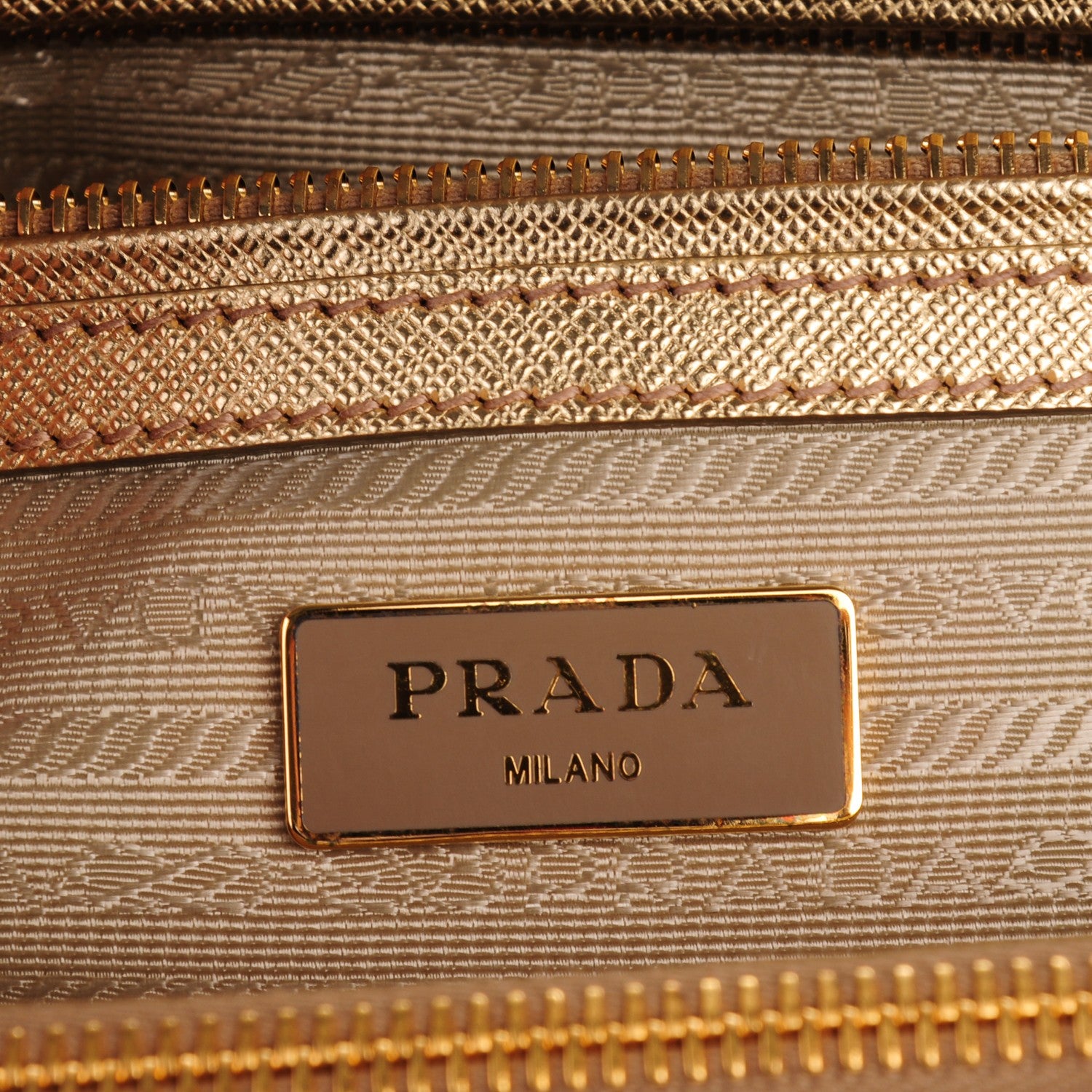 Prada Metallic Saffiano Small Galleria Double Zip Tote Platino 7 of 7