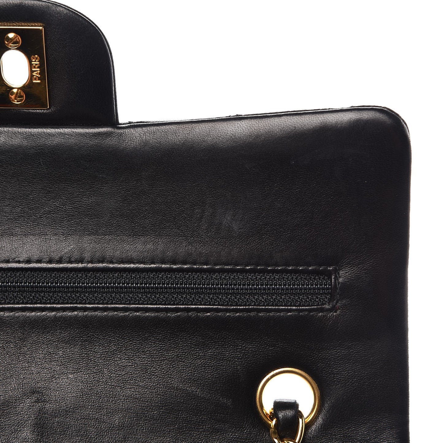 Lambskin Quilted Small Double Flap Black