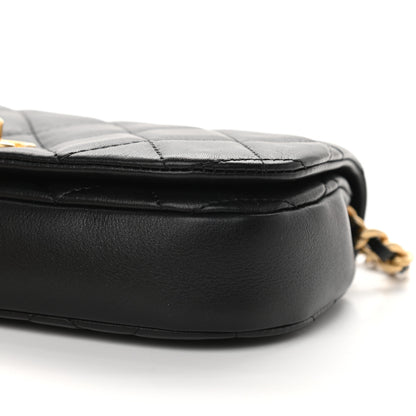 Chanel Calfskin Quilted Coco Mail Clutch With Chain Black 10 of 10