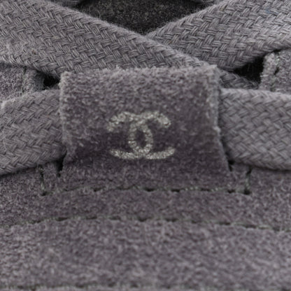 Chanel Suede Calfskin CC Sneakers 37 Black 9 of 13