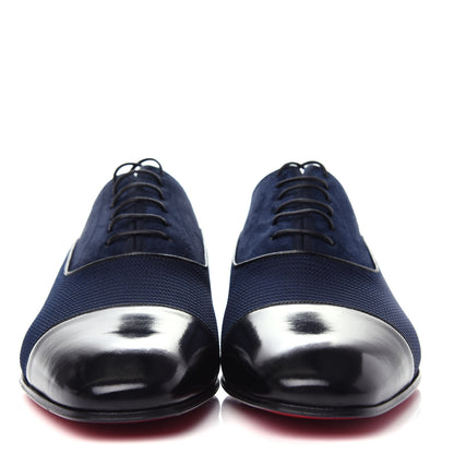 Christian Louboutin Calfskin Suede Tissu Mens Greggo Orlato Flat Oxfords 41 Version Multi 2 of 10