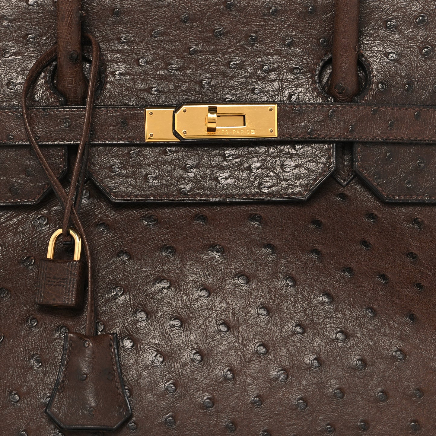 Ostrich Birkin 40 Noisette