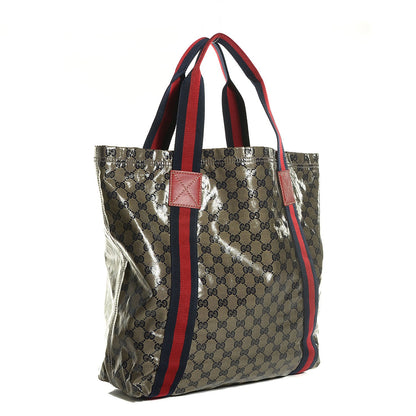 Gucci Crystal Monogram Medium Web Handle Vertical Tote Navy 3 of 7