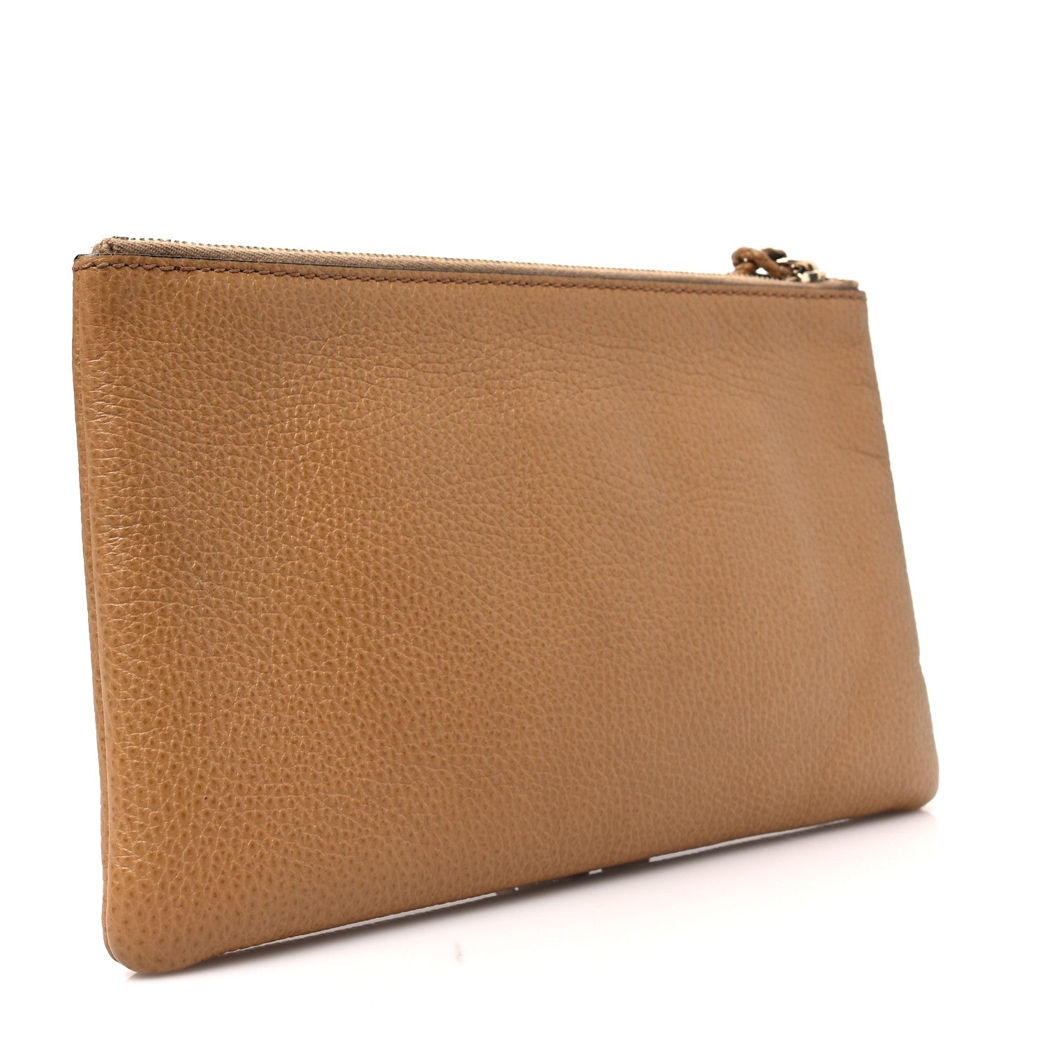 Gucci Calfskin Large Bamboo Clutch Brown 3 of 9