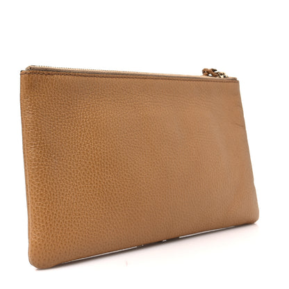 Gucci Calfskin Large Bamboo Clutch Brown 3 of 9