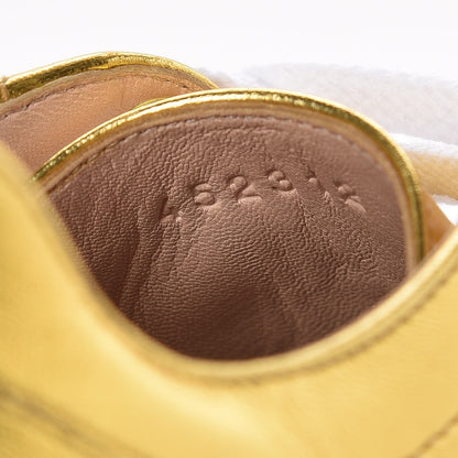 Gucci Metallic Nappa Peggy Platform Sneakers 36 Oro Vecchio 8 of 9