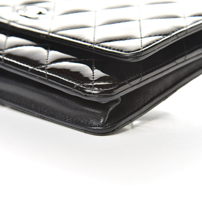 Chanel Patent Quilted Wallet On Chain WOC Black 11 of 14