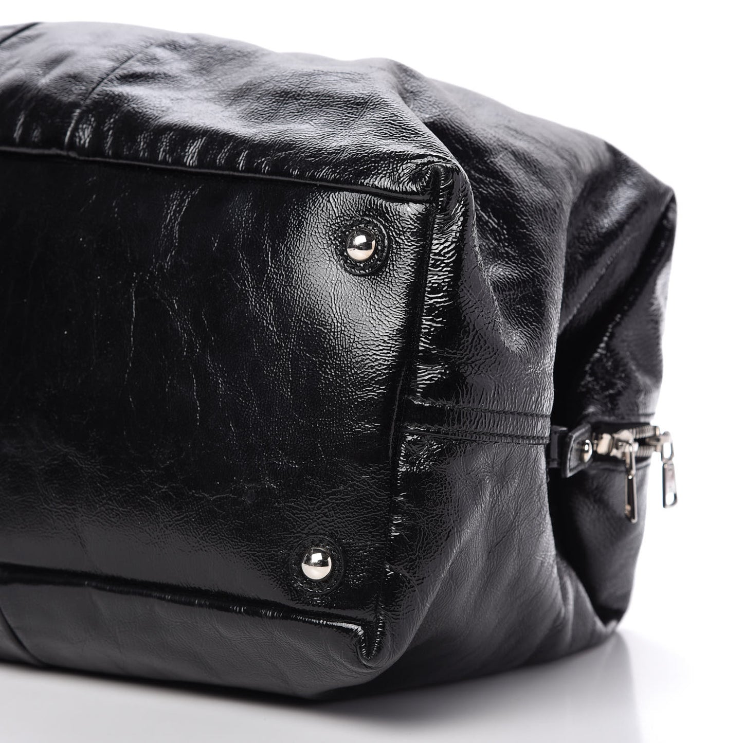 Textured Patent Medium Easy Y Bag Black