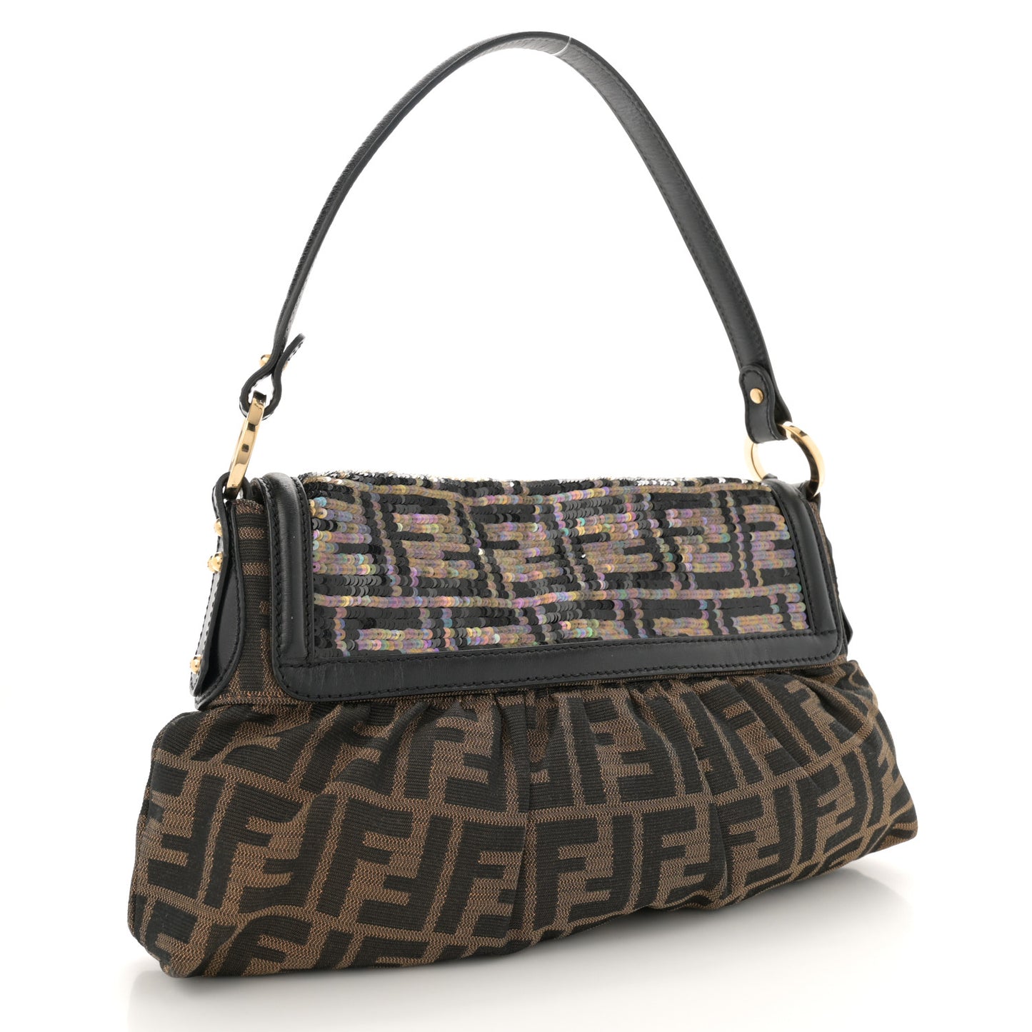 Zucca Sequin Chef Shoulder Bag Tobacco