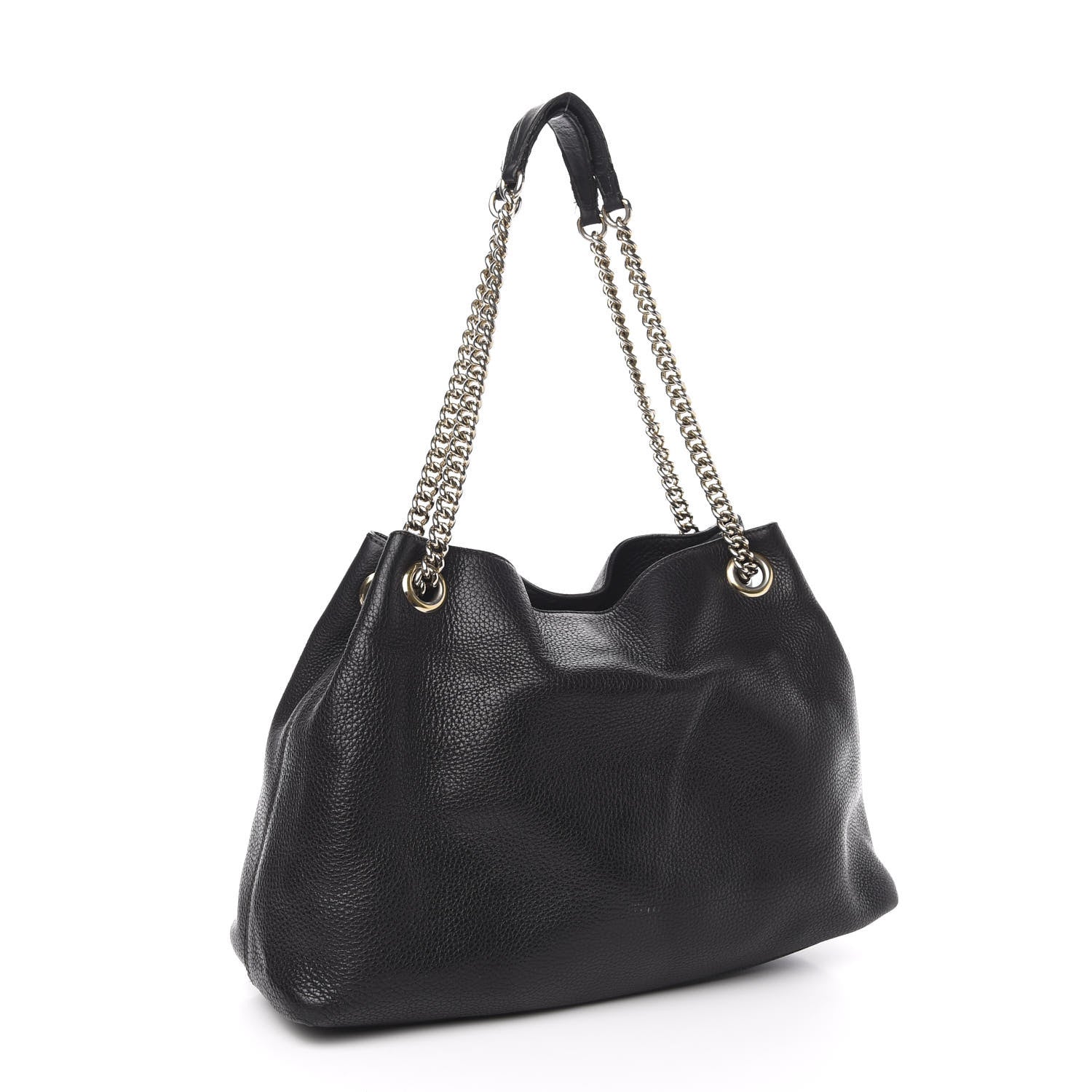 Gucci Pebbled Calfskin Medium Soho Chain Shoulder Bag Black 3 of 15