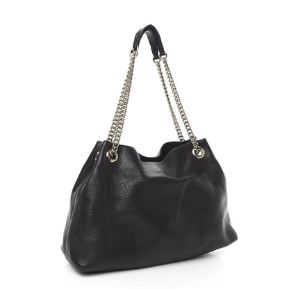 Gucci Pebbled Calfskin Medium Soho Chain Shoulder Bag Black 3 of 15