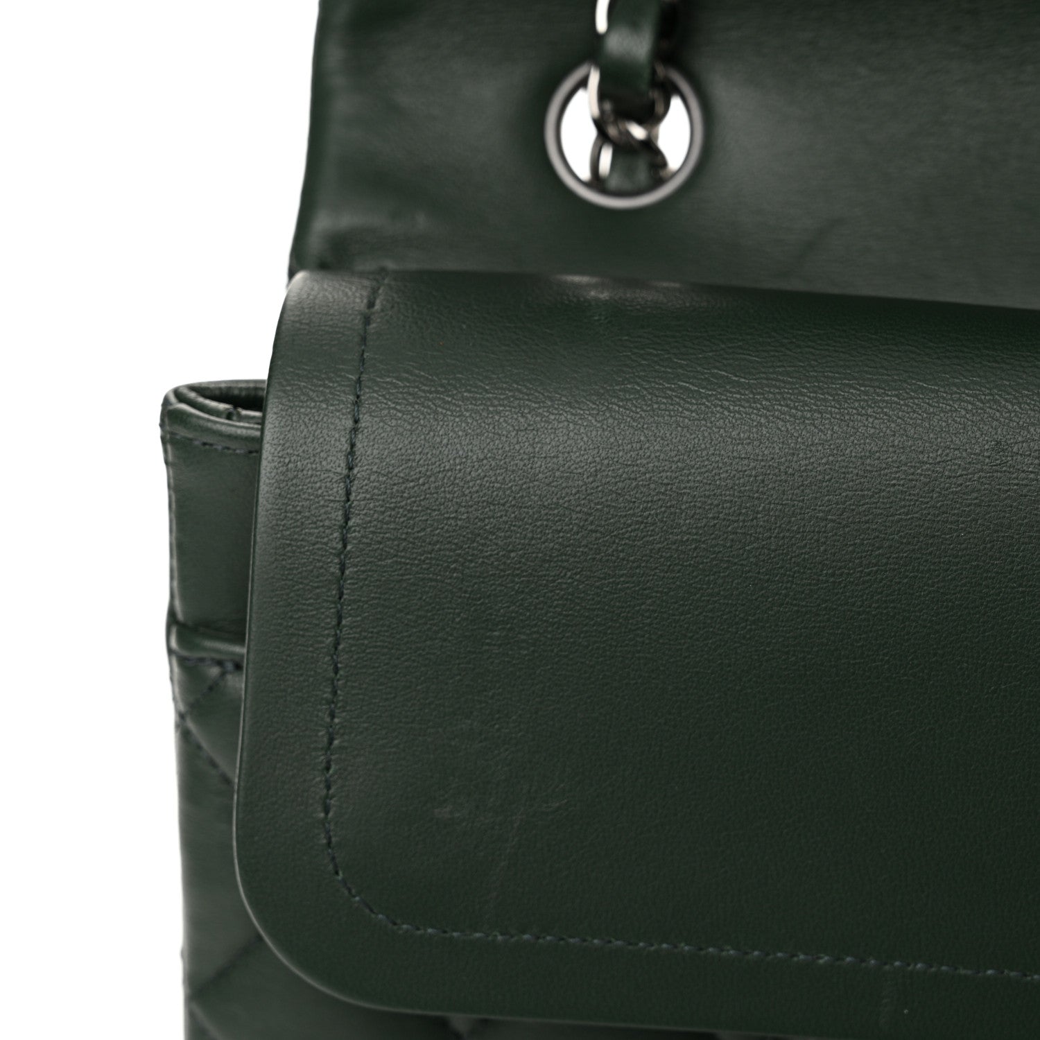 Chanel Lambskin Quilted Medium Double Flap Green 13 of 13
