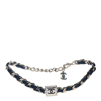 Chanel Metal Lambskin CC Square Choker Gold Black White 1 of 4