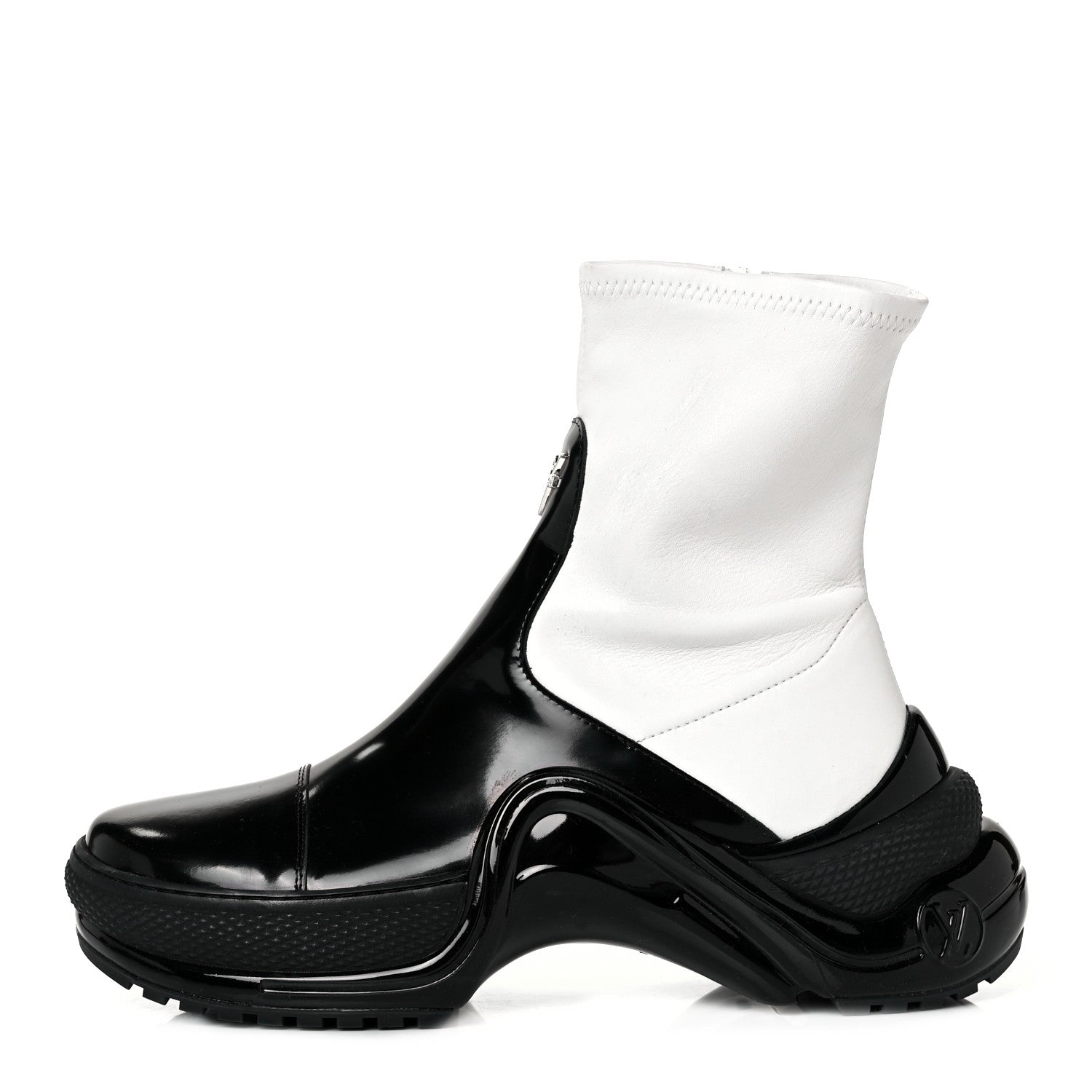 Louis Vuitton Glazed Calfskin Lambskin LV Archlight Sneaker Boots 37.5 Black White 1 of 14