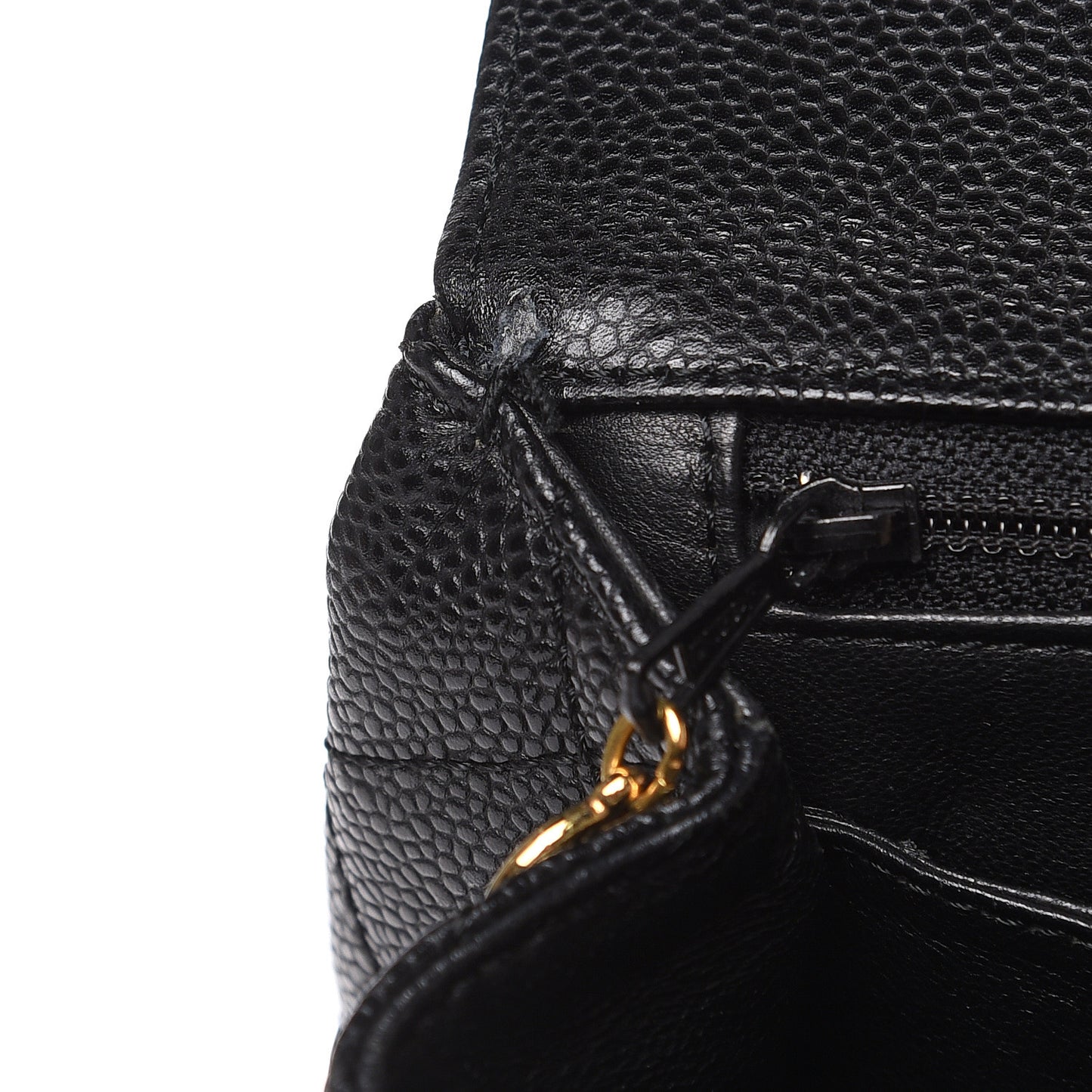 Caviar Quilted Jumbo Kelly Flap Black