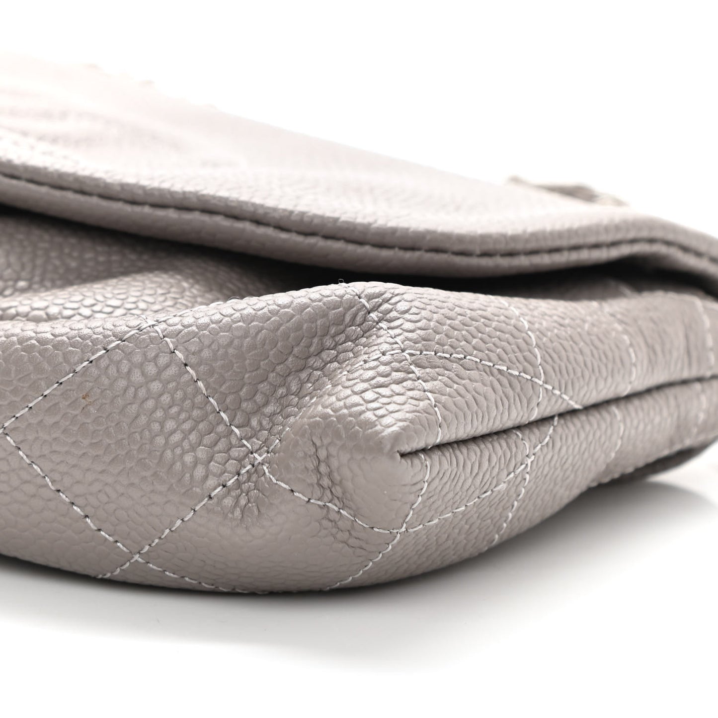 Caviar Half Moon Wallet On Chain WOC Light Grey