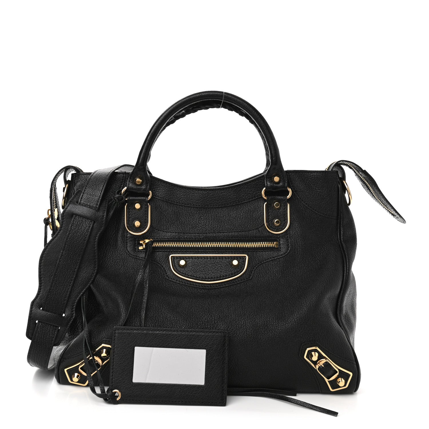 Balenciaga Chevre Gold Metallic Edge Hardware Velo Black 1 of 10