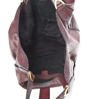 Gucci Calfskin Large Soft Stirrup Shoulder Bag Burgundy 4 of 17