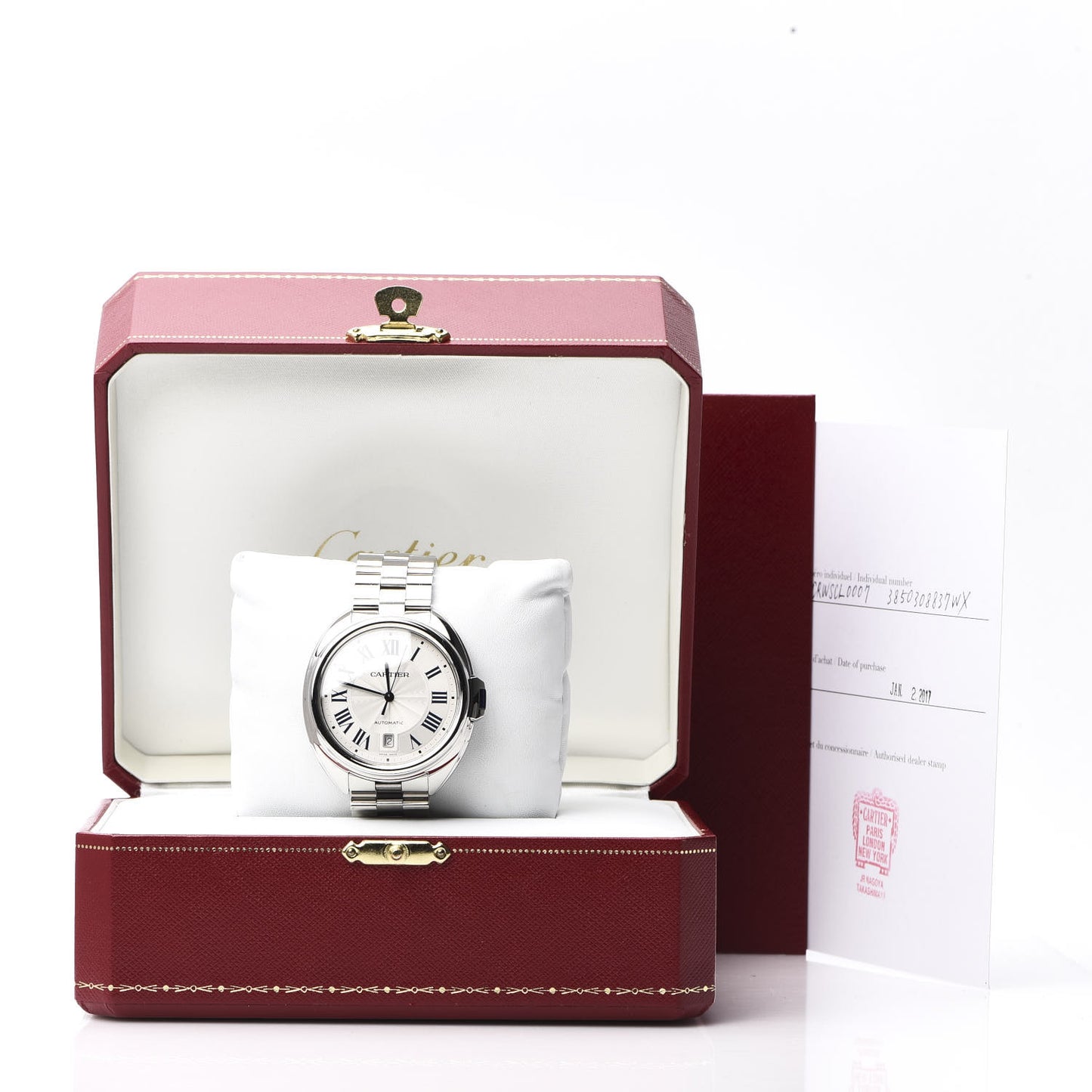 Stainless Steel 40mm Cle De Automatic Watch