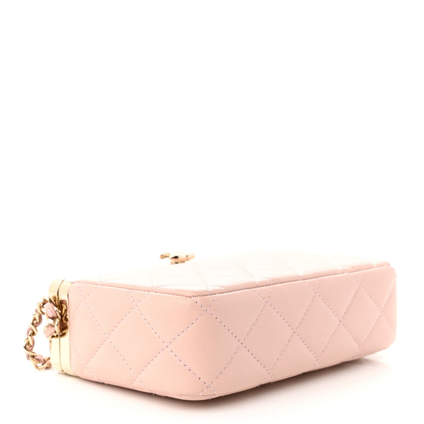 Lambskin Quilted CC Vanity With Chain Light Pink