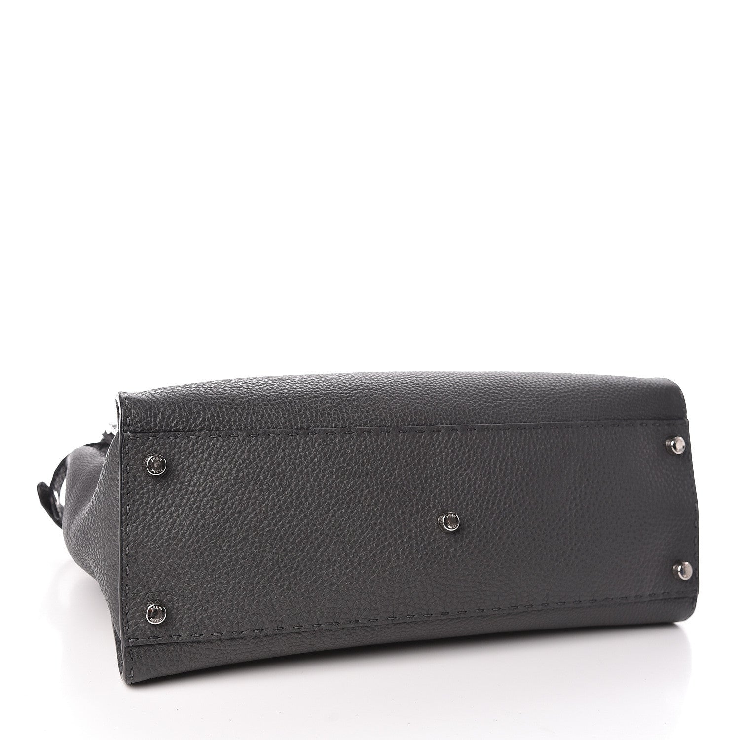 Fendi Cuoio Romano Selleria Bi-Color Large Peekaboo Iconic Satchel Asfalto Latte 4 of 11