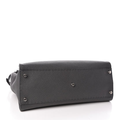 Fendi Cuoio Romano Selleria Bi-Color Large Peekaboo Iconic Satchel Asfalto Latte 4 of 11