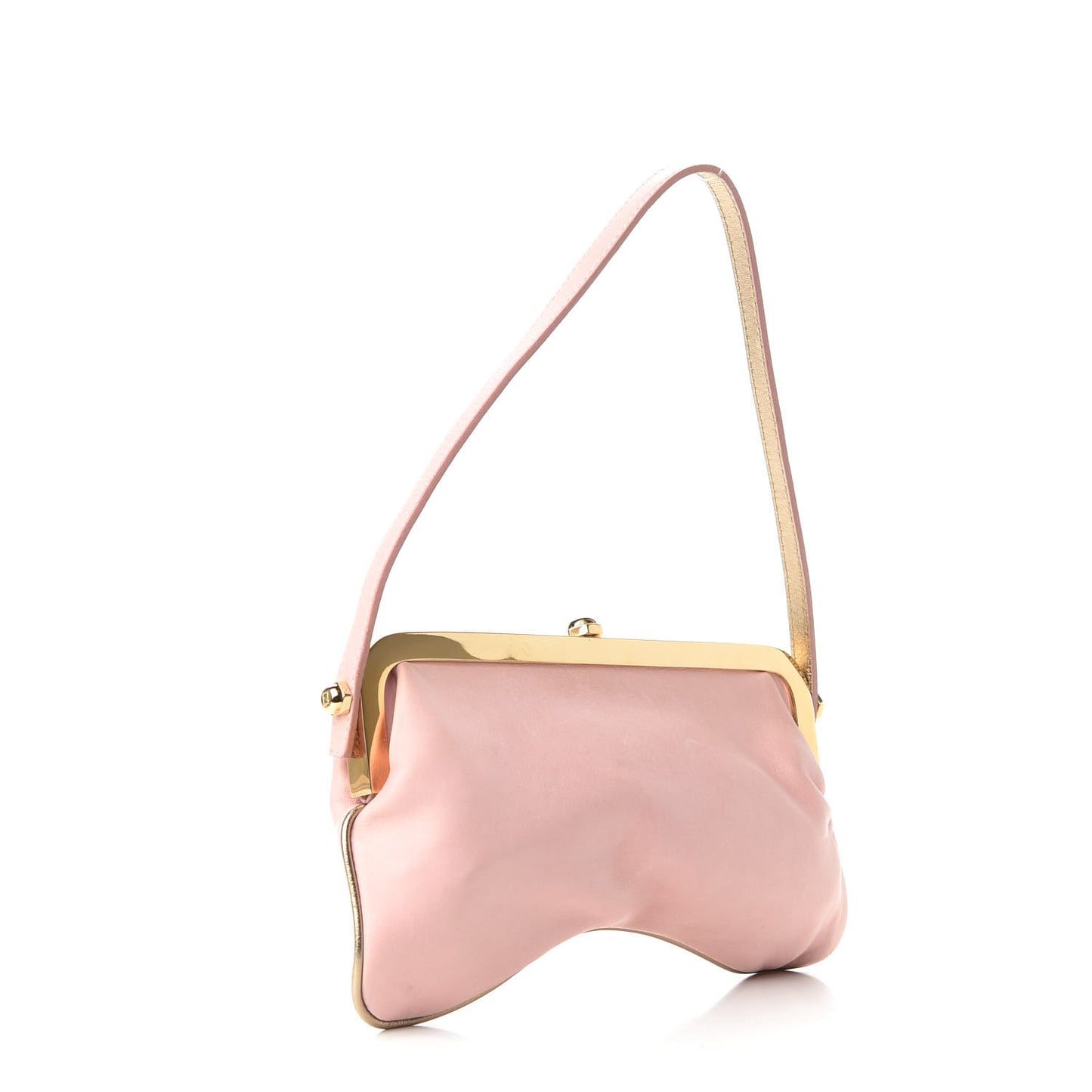 Nappa Flipping Vanity Mirror Clutch Rose