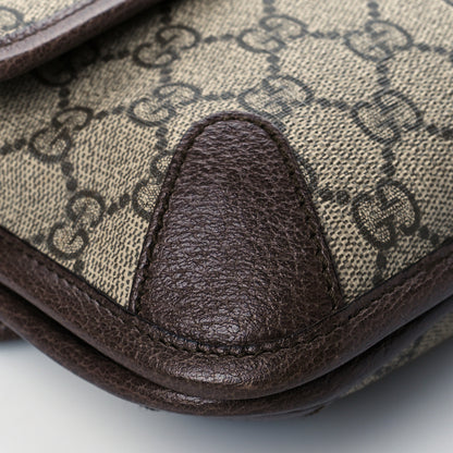 Gucci GG Supreme Monogram Web Small Neo Vintage Double Flap Messenger Bag Beige New Acero 10 of 11