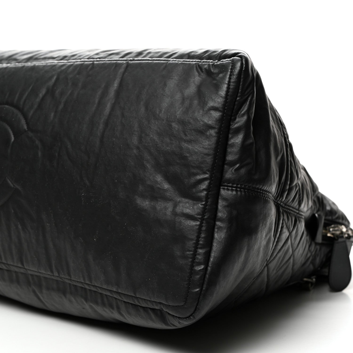 Chanel Coated Canvas Quilted Large Garment Travel Bag Black 9 of 9
