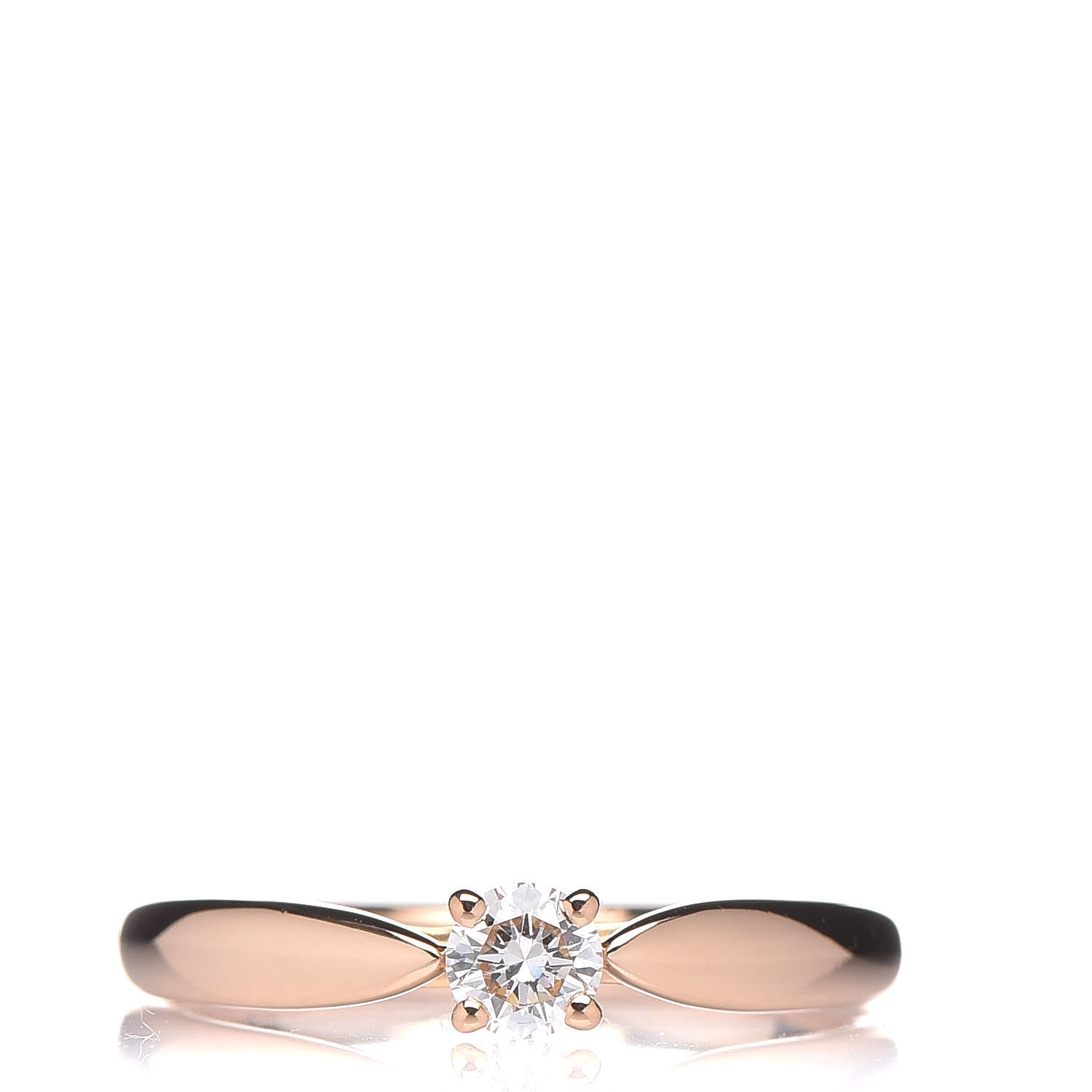 Tiffany 18K Rose Gold Diamond .17ct Harmony Solitaire Engagement Ring 50 5.25 1 of 5